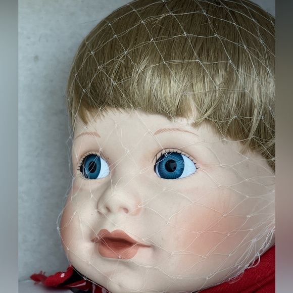 NEW IN THE BOX Collectible Danbury Mint Jimmy Conductor Porcelain Doll w/Train - Picture 2 of 8